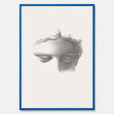 Vintageaffisch med en minimalistisk illustration av statyn Apollo di Belvedere av konstnären James Fuller Queen