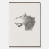 Vintageaffisch på canvas med en minimalistisk illustration av statyn Apollo di Belvedere av konstnären James Fuller Queen