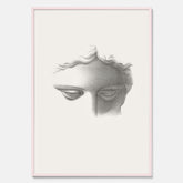 Vintageaffisch med en minimalistisk illustration av statyn Apollo di Belvedere av konstnären James Fuller Queen