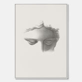 Vintageaffisch på canvas med en minimalistisk illustration av statyn Apollo di Belvedere av konstnären James Fuller Queen