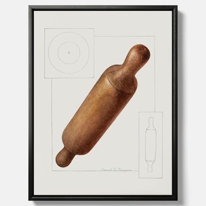 Kökstavla med en Degkavel canvas  – Köksposter, tavla till kök med kavel, kökstavla, poster till kök