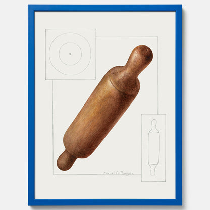 Kökstavla med en Degkavel poster  – Köksposter, tavla till kök med kavel, kökstavla, poster till kök