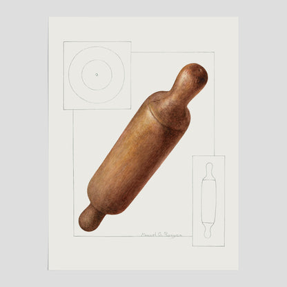 Kökstavla med en Degkavel poster  – Köksposter, tavla till kök med kavel, kökstavla, poster till kök