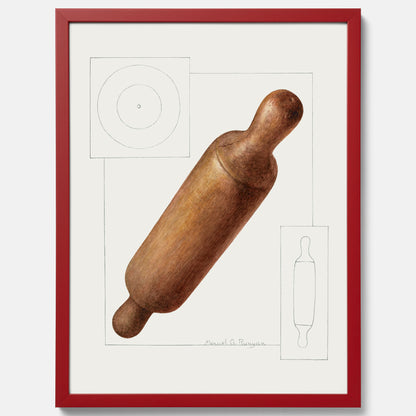 Kökstavla med en Degkavel poster  – Köksposter, tavla till kök med kavel, kökstavla, poster till kök