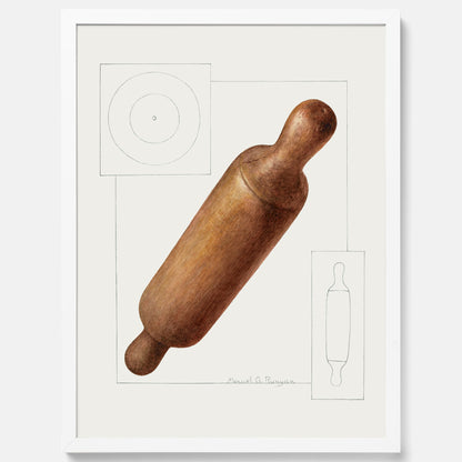 Kökstavla med en Degkavel poster  – Köksposter, tavla till kök med kavel, kökstavla, poster till kök