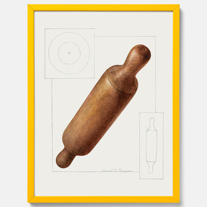 Kökstavla med en Degkavel poster  – Köksposter, tavla till kök med kavel, kökstavla, poster till kök