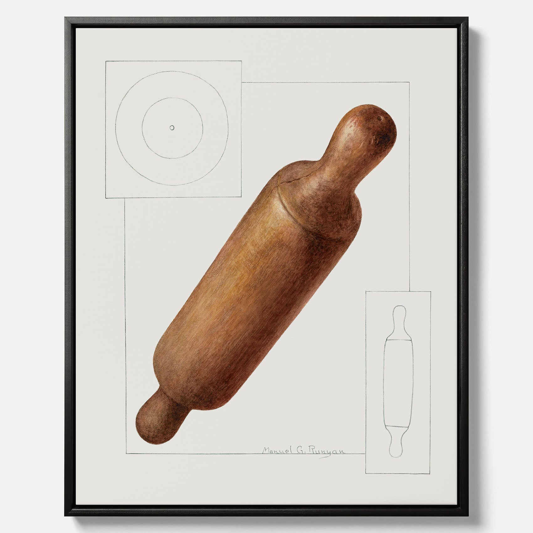 Kökstavla med en Degkavel canvas  – Köksposter, tavla till kök med kavel, kökstavla, poster till kök