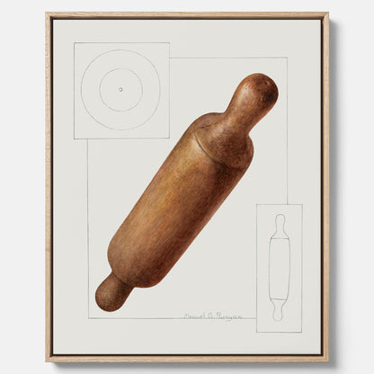 Kökstavla med en Degkavel canvas  – Köksposter, tavla till kök med kavel, kökstavla, poster till kök