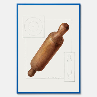 Kökstavla med en Degkavel poster  – Köksposter, tavla till kök med kavel, kökstavla, poster till kök