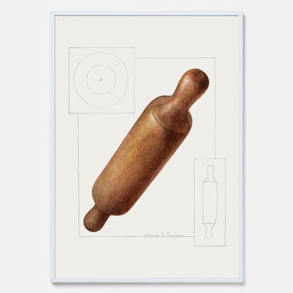 Kökstavla med en Degkavel poster  – Köksposter, tavla till kök med kavel, kökstavla, poster till kök