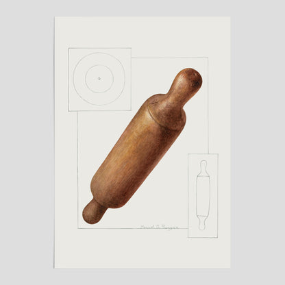 Kökstavla med en Degkavel poster  – Köksposter, tavla till kök med kavel, kökstavla, poster till kök