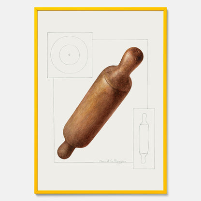 Kökstavla med en Degkavel poster  – Köksposter, tavla till kök med kavel, kökstavla, poster till kök