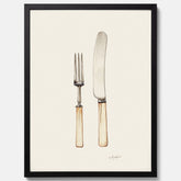 Kökstavla med Kniv & Gaffel poster  – Köksposter, tavla till kök med bestick, kökstavla, poster till kök