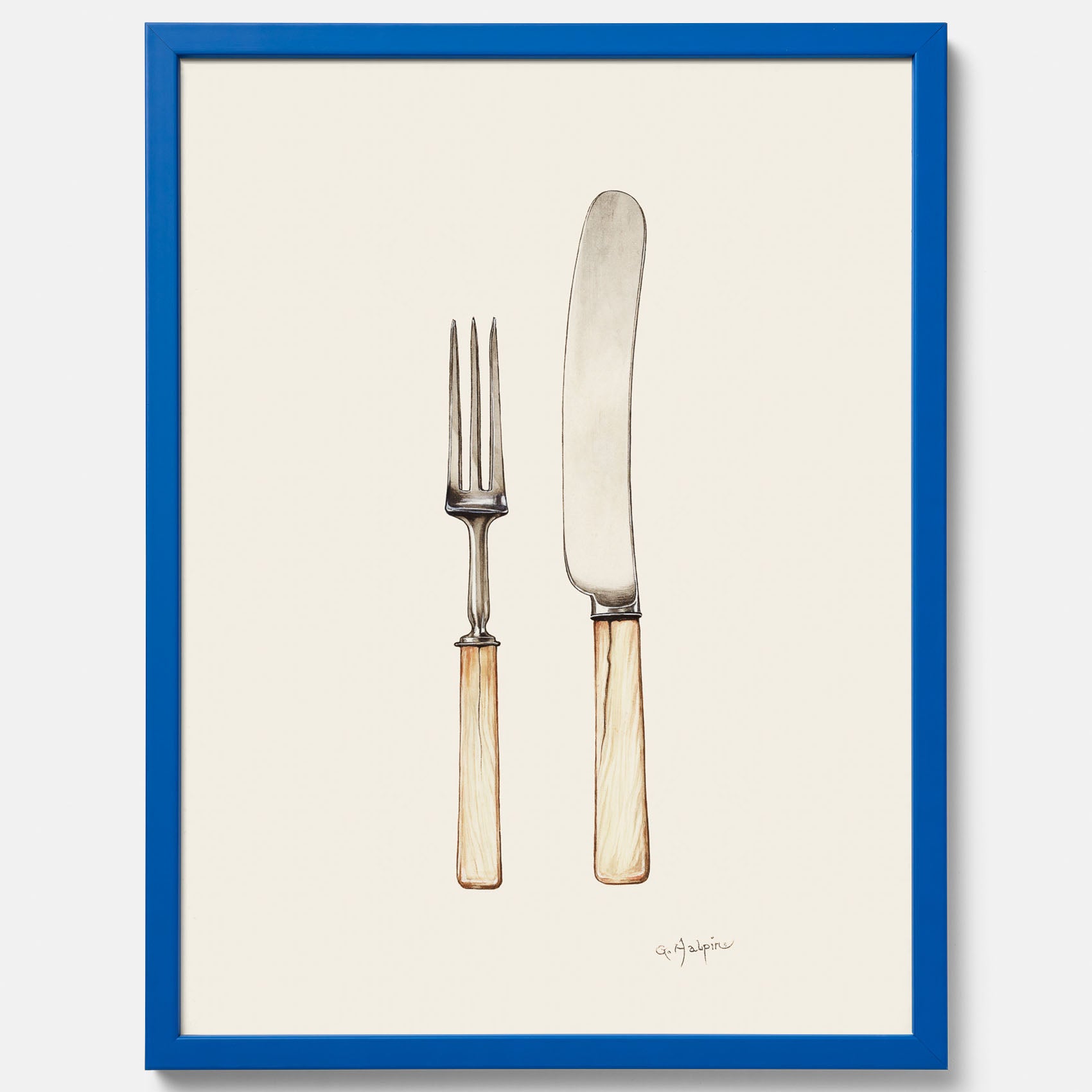 Kökstavla med Kniv &amp; Gaffel poster  – Köksposter, tavla till kök med bestick, kökstavla, poster till kök