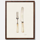 Kökstavla med Kniv & Gaffel poster  – Köksposter, tavla till kök med bestick, kökstavla, poster till kök