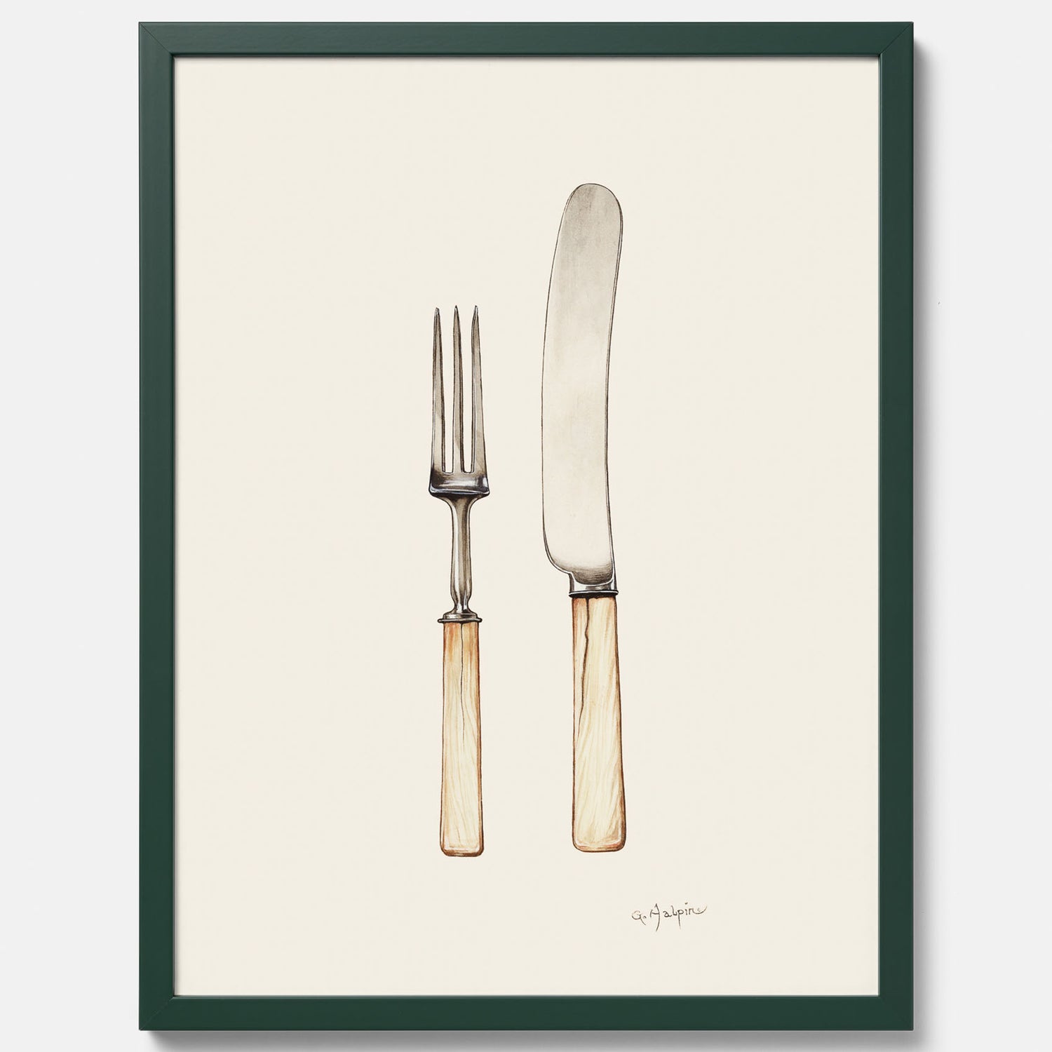Kökstavla med Kniv &amp; Gaffel poster  – Köksposter, tavla till kök med bestick, kökstavla, poster till kök