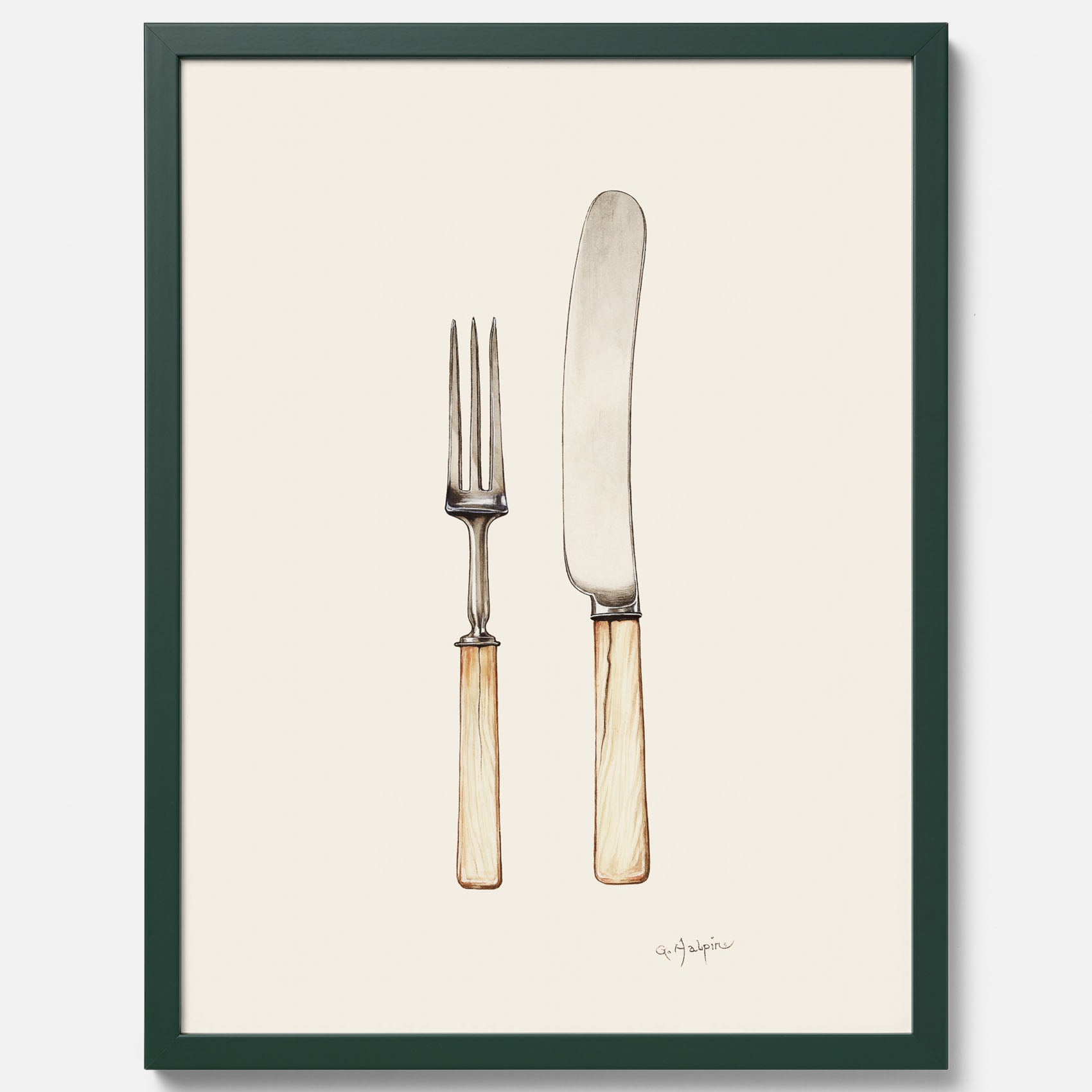 Kökstavla med Kniv &amp; Gaffel poster  – Köksposter, tavla till kök med bestick, kökstavla, poster till kök