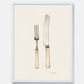 Kökstavla med Kniv & Gaffel poster  – Köksposter, tavla till kök med bestick, kökstavla, poster till kök