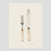 Kökstavla med Kniv & Gaffel poster  – Köksposter, tavla till kök med bestick, kökstavla, poster till kök