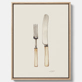 Canvastavla till kök med Kniv & Gaffel poster  – Köksposter, tavla till kök med bestick, kökstavla, poster till kök