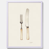 Kökstavla med Kniv & Gaffel poster  – Köksposter, tavla till kök med bestick, kökstavla, poster till kök