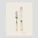 Kökstavla med Kniv & Gaffel poster  – Köksposter, tavla till kök med bestick, kökstavla, poster till kök