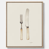 Canvastavla till kök med Kniv & Gaffel poster  – Köksposter, tavla till kök med bestick, kökstavla, poster till kök