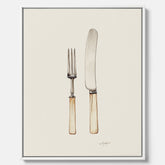 Canvastavla till kök med Kniv & Gaffel poster  – Köksposter, tavla till kök med bestick, kökstavla, poster till kök