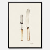 Kökstavla med Kniv & Gaffel poster  – Köksposter, tavla till kök med bestick, kökstavla, poster till kök