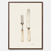 Kökstavla med Kniv & Gaffel poster  – Köksposter, tavla till kök med bestick, kökstavla, poster till kök