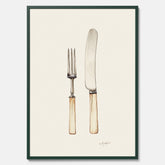 Kökstavla med Kniv & Gaffel poster  – Köksposter, tavla till kök med bestick, kökstavla, poster till kök