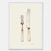 Kökstavla med Kniv & Gaffel poster  – Köksposter, tavla till kök med bestick, kökstavla, poster till kök