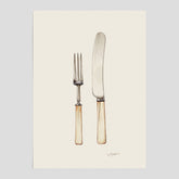 Kökstavla med Kniv & Gaffel poster  – Köksposter, tavla till kök med bestick, kökstavla, poster till kök