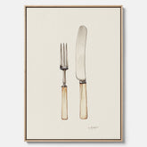 Canvastavla till kök med Kniv & Gaffel poster  – Köksposter, tavla till kök med bestick, kökstavla, poster till kök
