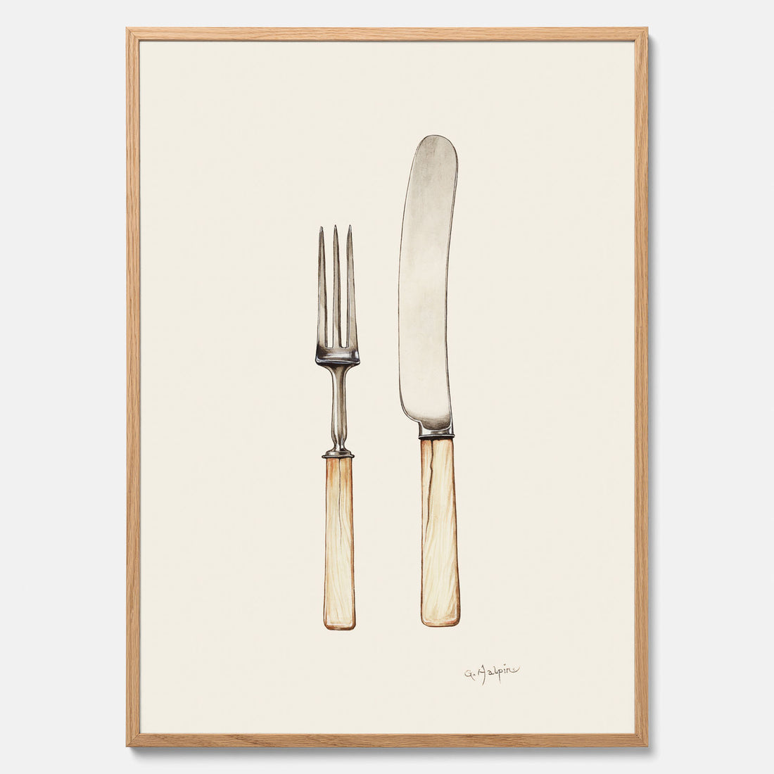 Kökstavla med Kniv & Gaffel poster  – Köksposter, tavla till kök med bestick, kökstavla, poster till kök