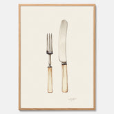 Kökstavla med Kniv & Gaffel poster  – Köksposter, tavla till kök med bestick, kökstavla, poster till kök