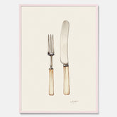 Kökstavla med Kniv & Gaffel poster  – Köksposter, tavla till kök med bestick, kökstavla, poster till kök