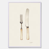 Kökstavla med Kniv & Gaffel poster  – Köksposter, tavla till kök med bestick, kökstavla, poster till kök
