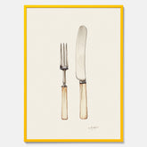Kökstavla med Kniv & Gaffel poster  – Köksposter, tavla till kök med bestick, kökstavla, poster till kök