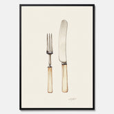 Kökstavla med Kniv & Gaffel poster  – Köksposter, tavla till kök med bestick, kökstavla, poster till kök