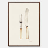 Kökstavla med Kniv & Gaffel poster  – Köksposter, tavla till kök med bestick, kökstavla, poster till kök