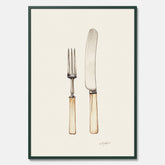 Kökstavla med Kniv & Gaffel poster  – Köksposter, tavla till kök med bestick, kökstavla, poster till kök