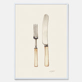 Kökstavla med Kniv & Gaffel poster  – Köksposter, tavla till kök med bestick, kökstavla, poster till kök
