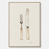 Canvastavla till kök med Kniv & Gaffel poster  – Köksposter, tavla till kök med bestick, kökstavla, poster till kök