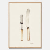 Kökstavla med Kniv & Gaffel poster  – Köksposter, tavla till kök med bestick, kökstavla, poster till kök