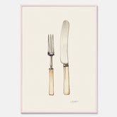 Kökstavla med Kniv & Gaffel poster  – Köksposter, tavla till kök med bestick, kökstavla, poster till kök