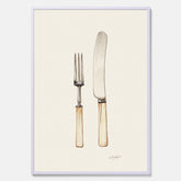 Kökstavla med Kniv & Gaffel poster  – Köksposter, tavla till kök med bestick, kökstavla, poster till kök