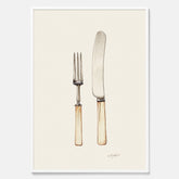 Kökstavla med Kniv & Gaffel poster  – Köksposter, tavla till kök med bestick, kökstavla, poster till kök