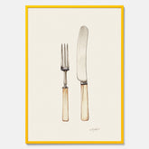 Kökstavla med Kniv & Gaffel poster  – Köksposter, tavla till kök med bestick, kökstavla, poster till kök