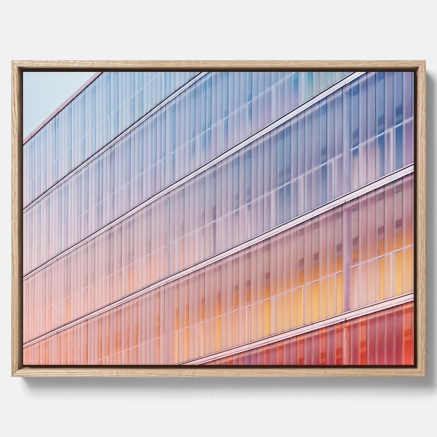Rainbow Balcony poster – Modern arkitekturtavla i canvas med ram